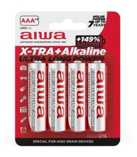 Pack de 4 Pilas AAA Aiwa X-TRA+Alcaline LR03/ 1.5V/ Alcalinas