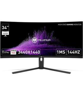 MONITOR GAM MILLENIUM 34\" CURVO FHD,IPS, 144hz,3440x1440,1ms,HDMI,Display Port,21:9, BLACK