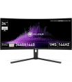 MONITOR GAM MILLENIUM 34" CURVO FHD,IPS, 144hz,3440x1440,1ms,HDMI,Display Port,21:9, BLACK