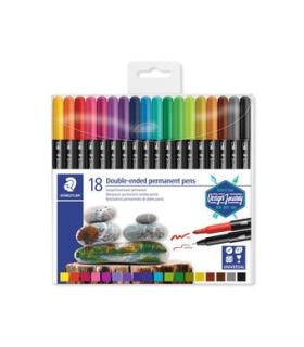 ESTUCHE DE PLSTICO CON 18 ROTULADORES, COLORES SURTIDOS STAEDTLER 3187 TB18