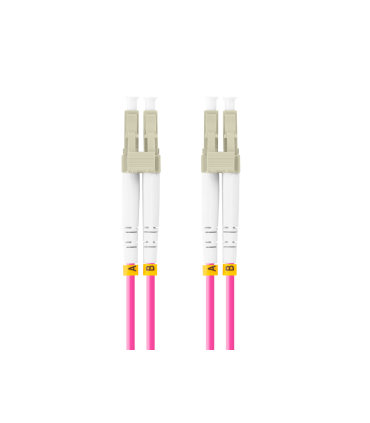 CABLE DE FIBRAOPTICA LANBERG 1M MULTI LC/UPC-LC/UPC DUPLEX OM4 50/125 LSZH VIOL