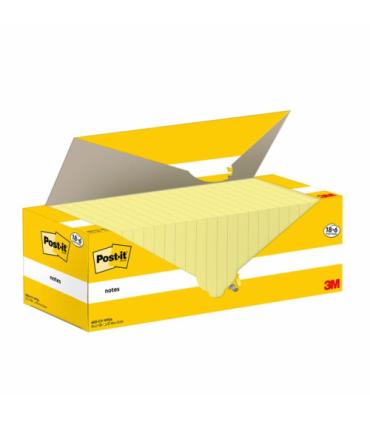 PACK 18+6 BLOCS 100 HOJAS NOTAS ADHESIVAS 76X127MM CANARY YELLOW CAJA CARTN 655-CY-VP24 POST-IT 7100317836