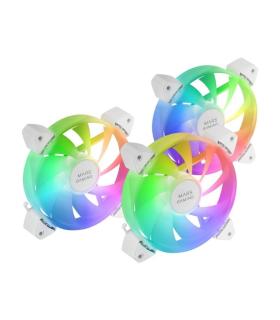 Pack 3 Ventiladores Mars Gaming MF-3A/ 12cm/ ARGB/ Blanco