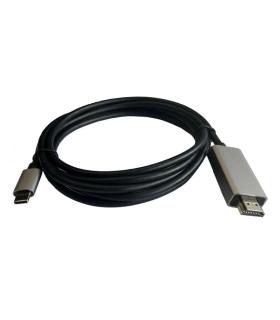 Cable HDMI 3GO C137/ HDMI Macho - USB Tipo-C Macho/ 2m/ Negro