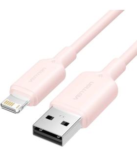 Cable USB 2.0 Lightning Vention LAMPH/ USB Macho - Lightning Macho/ 480Mbps/ 2m/ Rosa