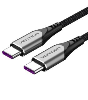 Vention Cable USB 2.0 Tipo-C 5A 100W TAEHF  USB Tipo-C Macho - USB Tipo-C Macho  1m  Gris