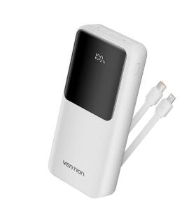 Powerbank 20000mAh Vention FHPW0/ 22.5W/ Blanca/ Incluye Cable USB TIpo-C y Lightning