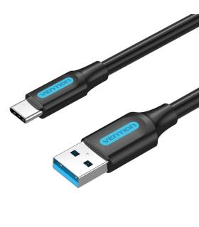 Cable USB 3.0 Tipo-C Vention COZBH/ USB Macho - USB Tipo-C Macho/ Hasta 60W/ 5Gbps/ 2m/ Negro