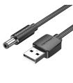 Cable Alimentacin Vention CEYBD/ USB-A Macho - DC 5.5mm Macho/ 50cm/ Negro