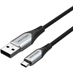 Cable USB 2.0 Vention COCHH/ microUSB Macho - USB Macho/ 480Mbps/ 2m/ Gris