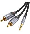 Cable Audio Vention BCNBG/ 2x RCA Macho - Jack 3.5 Macho/ 1.5m/ Gris