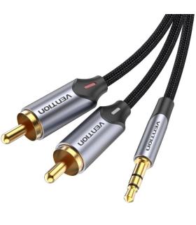 Cable Audio Vention BCNBK/ 2x RCA Macho - Jack 3.5 Macho/ 8m/ Gris