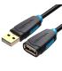 Cable Alargador USB 2.0 Vention CBCBF/ USB Macho - USB Hembra/ 1m/ Negro