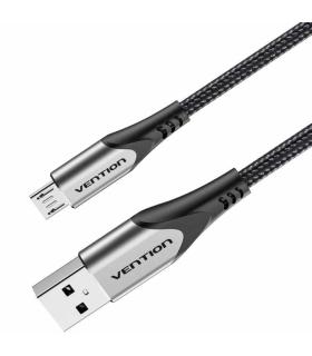 Cable USB 2.0 Vention COAHH/ microUSB Macho - USB Macho/ Hasta 60W/ 480Mbps/ 2m/ Gris