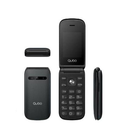 Telfono Mvil Qubo X-209BKMKII para Personas Mayores/ Negro