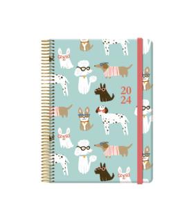 AGENDA 2025 CUTE DA PGINA 15 X 21 CM MODELO DOG CON 4 HOJAS DE PEGATINAS DOHE 12906- 25