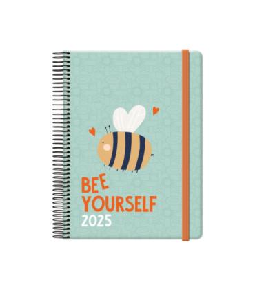 AGENDA 2025 CUTE DA PGINA 15 X 21 CM MODELO BEE CON 4 HOJAS DE PEGATINAS DOHE 12905- 25