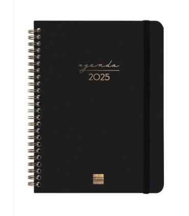 AGENDA 2025 TRENDY ALMA E10 155X212MM SEMANA VISTA HORIZONTAL NEGRO FINOCAM 762020125