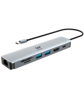 Docking USB Tipo-C Woxter PE26-181/ 1xHDMI/ 2xUSB/ 1xLector de Tarjetas/ 1xRJ45/ 1xMicroUSB/ Gris