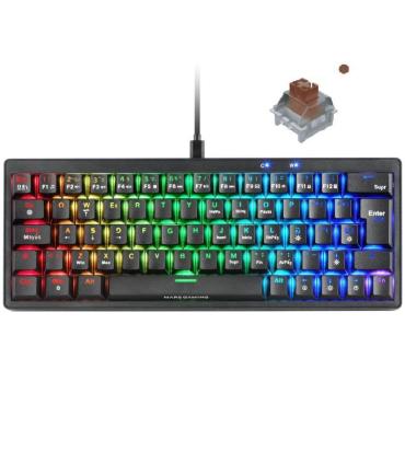 Teclado Gaming Mecnico Mars Gaming MKMINIPRO/ Switch Marrn/ Negro