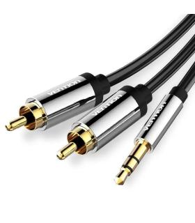 Cable Estreo Vention BCFBF/ Jack 3.5 Macho - 2x RCA Macho/ 1m/ Negro