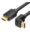 Cable HDMI 2.0 4K Acodado Vention AAQBF/ HDMI Macho - HDMI Macho/ 1m/ Negro