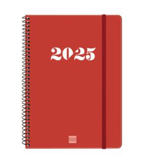 AGENDA 2025 BASIC MY E10 155X212MM SEMANA VISTA HORIZONTAL ROJO FINOCAM 743503025