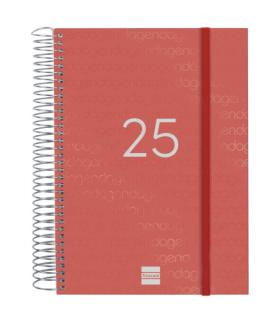 AGENDA 2025 BASIC YEAR E10 155X212MM DIA PAGINA ROJO FINOCAM 741103025