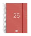 AGENDA 2025 BASIC YEAR E10 155X212MM DIA PAGINA ROJO FINOCAM 741103025