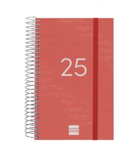 AGENDA 2025 BASIC YEAR E5 117X181MM DIA PAGINA ROJO FINOCAM 741093025