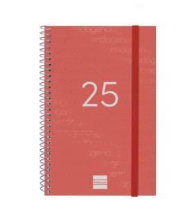 AGENDA 2025 BASIC YEAR E5 117X181MM SEMANA VISTA HORIZONTAL ROJO FINOCAM 741443025