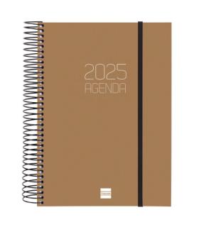 AGENDA 2025 BASIC OPAQUE E10 155X212MM DIA PAGINA MARRON FINOCAM 742914025