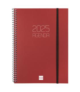 AGENDA 2025 BASIC OPAQUE E10 155X212MM SEMANA VISTA HORIZONTAL BURDEOS FINOCAM 742767425