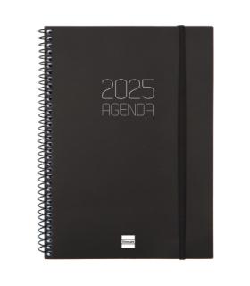 AGENDA 2025 BASIC OPAQUE E10 155X212MM SEMANA VISTA HORIZONTAL NEGRO FINOCAM 742766025