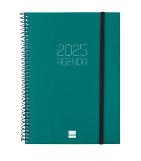 AGENDA 2025 BASIC OPAQUE E10 155X212MM SEMANA VISTA HORIZONTAL VERDE FINOCAM 742762025