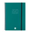 AGENDA 2025 BASIC OPAQUE E10 155X212MM SEMANA VISTA HORIZONTAL VERDE FINOCAM 742762025