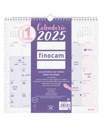 CALENDARIO 2025 PARED TRENDY CHIC ESCRIBIR 300X300MM MORADO FINOCAM 787002725