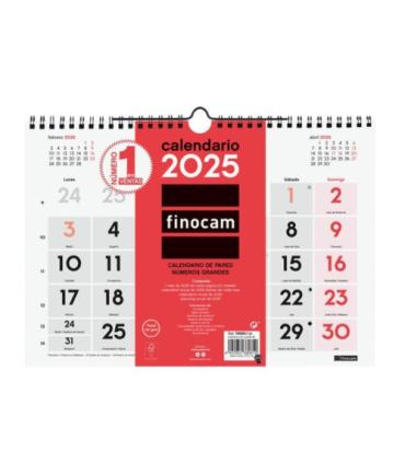 CALENDARIO 2025 NEUTRO PARED NUMEROS GRANDES M 300X210MM FINOCAM 780000025