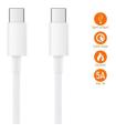 Cable USB 2.0 Tipo C Xiaomi SJV4108GL/ USB Tipo-C Macho - USB Tipo-C Macho/ 1.5m/ Blanco