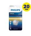 Pack De 20 Pilas De Botn Philips CR2016/ 3V