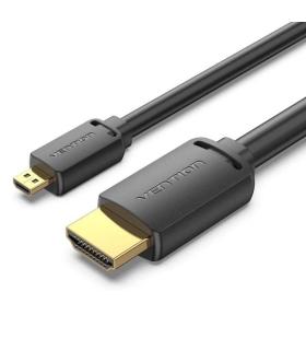 Cable Micro HDMI 2.0 4K Vention AGIBI/ HDMI Macho - Micro HDMI Macho/ 3m/ Negro