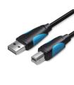 Cable USB 2.0 Impresora Vention VAS-A16-B300/ USB Tipo-B Macho - USB Macho/ 480Mbps/ 3m/ Negro