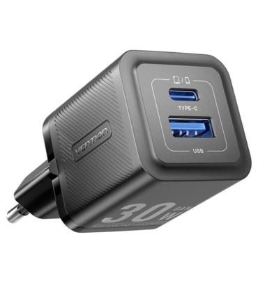 Cargador Gan de Pared Vention FEQB0-EU/ 1xUSB Tipo-C/ 1xUSB/ 30W