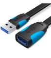 Cable Alargador USB 3.0 Vention VAS-A13-B050/ USB Macho - USB Hembra/ 5Gbps/ 50cm/ Negro Y Azul