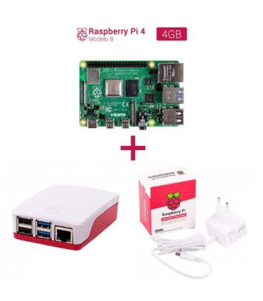 Kit Raspberry Pi 4 4GB + Caja blanca - Alimentacin blanca