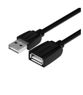 Cable Alargador USB 2.0 Vention VAS-A44-B200/ USB Macho - USB Hembra/ 480Mbps/ 2m/ Negro