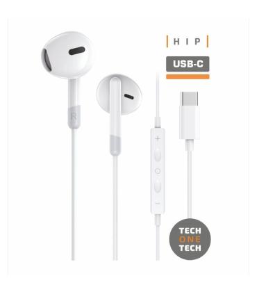 Auriculares Intrauditivos Tech One Tech earTECH TEC1301/ con Micrfono/ USB Tipo-C/ Blancos