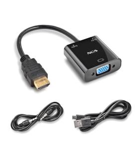 Cable Conversor NGS Chamaleon/ HDMI Macho - VGA Hembra/ 15cm/ Incluye Cable de Audio y Alimentacin USB