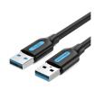 Cable USB 3.0 Vention CONBF/ USB Macho - USB Macho/ 5Gbps/ 1m/ Negro