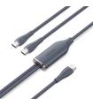 Cable USB 2.0 Tipo-C Vention CTMBG/ USB Tipo-C Macho - 2 X USB Tipo-C Macho/ Hasta 100W/ 480Mbps/ 1.5m/ Negro